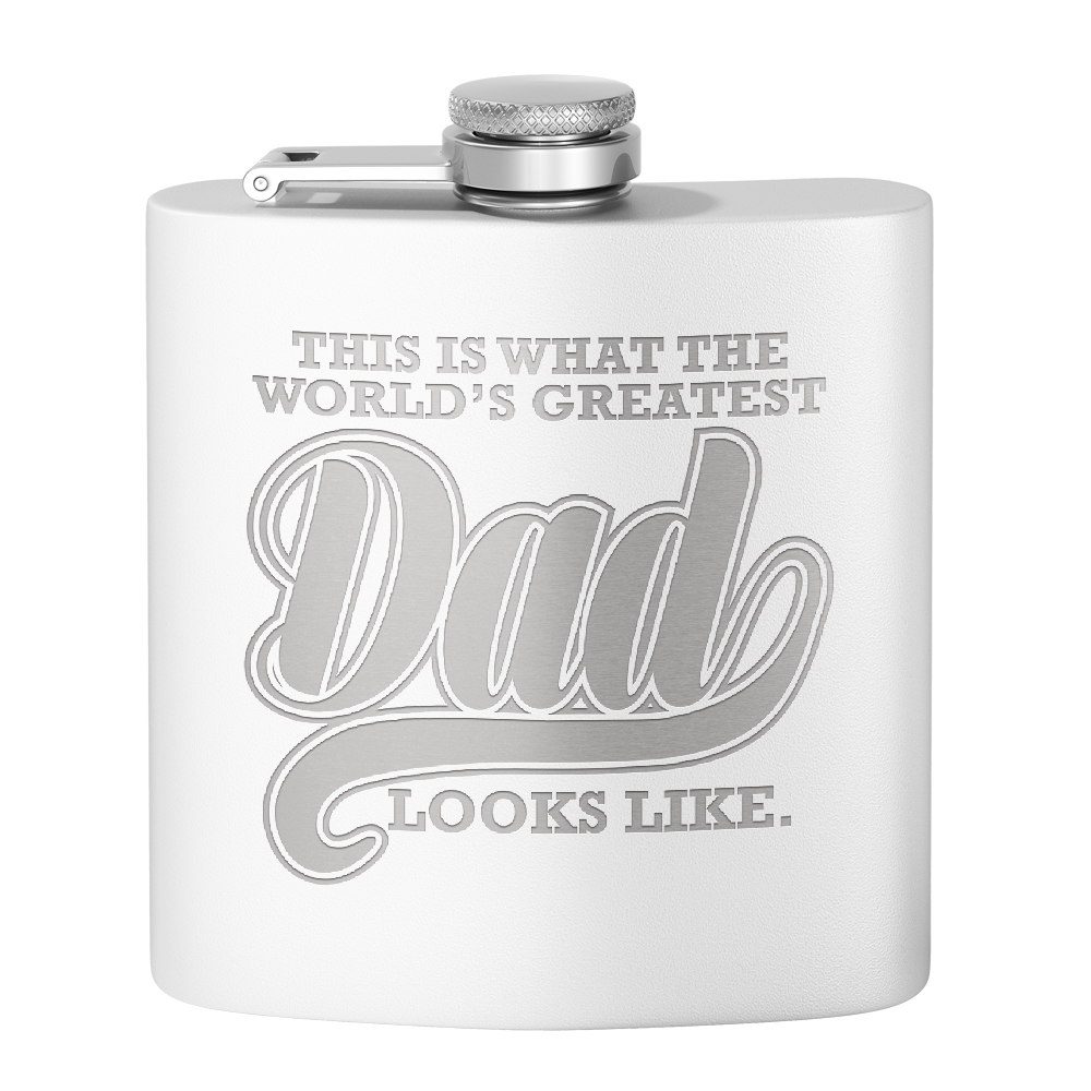 This is what the World's Greatest Dad Looks Like 6oz Stainless Steel Hip Flask