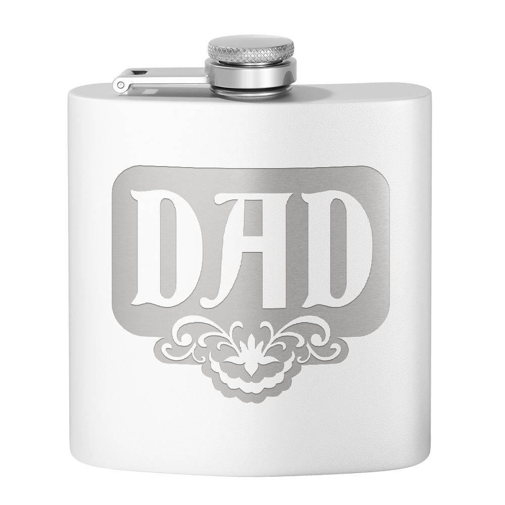 Dad Design 6oz Stainless Steel Hip Flask