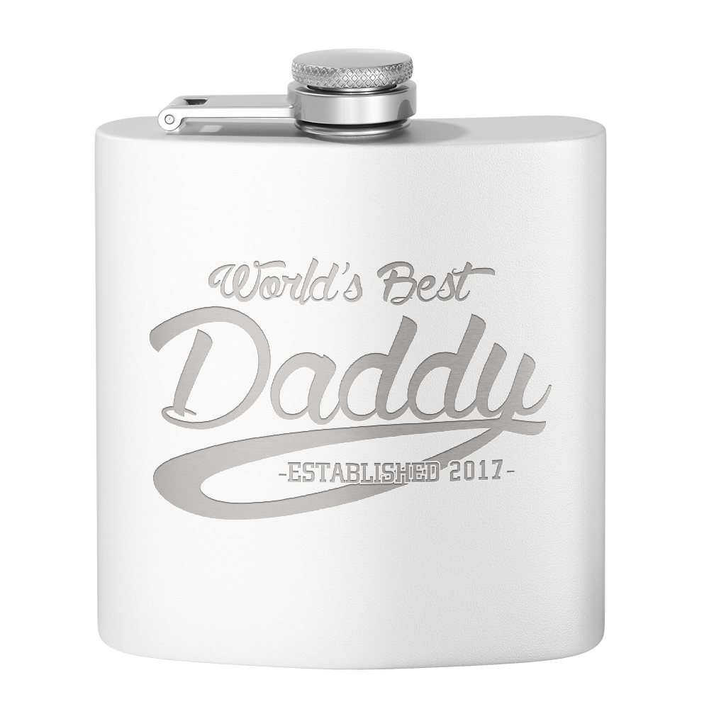 World's Best Daddy 6oz Stainless Steel Hip Flask