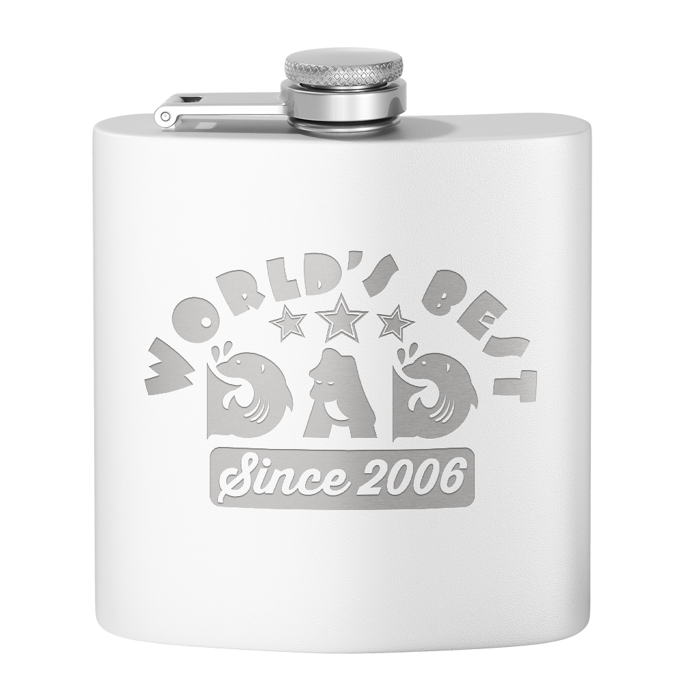 World's Best Dad Since 6oz Stainless Steel Hip Flask