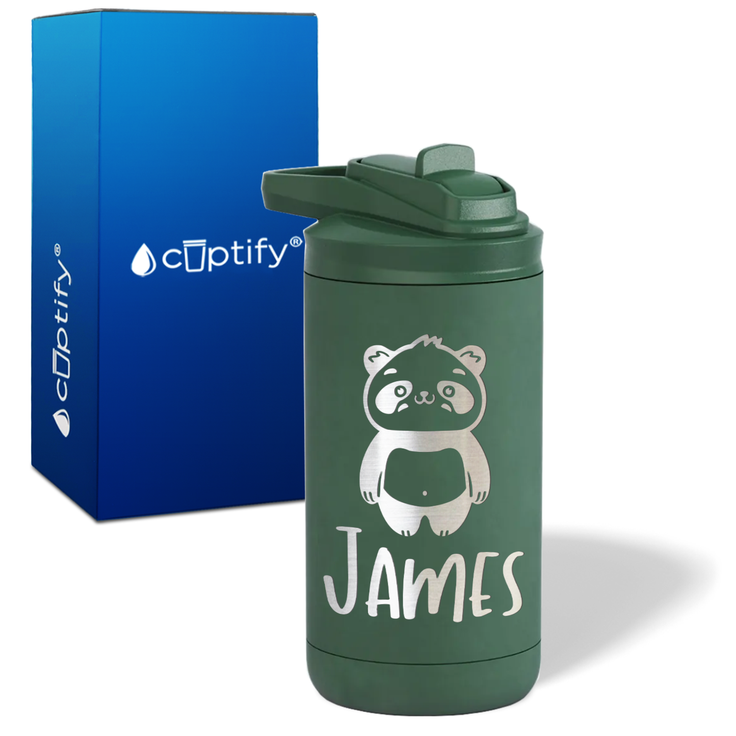 Kids Personalized Water Bottle with Name and Icon on 12oz Bottle