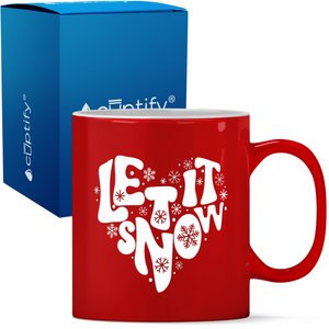 Let it Snow 11oz Red Christmas Coffee Mug