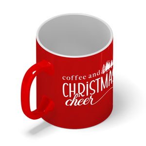 Coffe and Christmas Cheer Personalized 11oz Red Christmas Coffee Mug