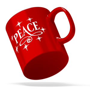 Peace Personalized 11oz Red Christmas Coffee Mug