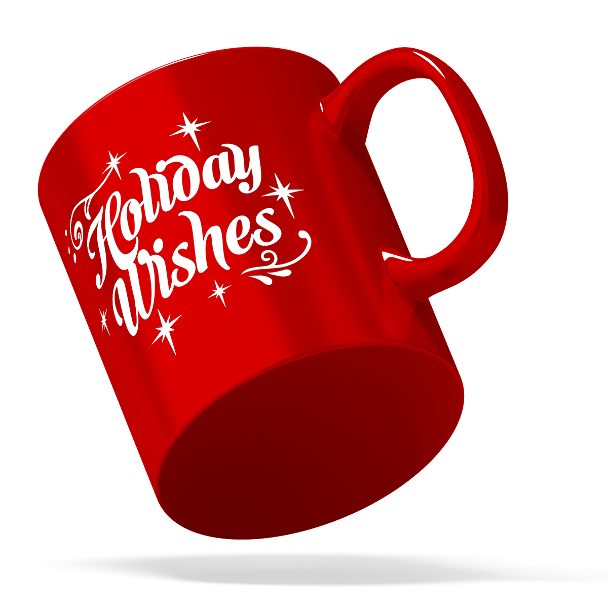 Holiday Wishes Personalized 11oz Red Christmas Coffee Mug