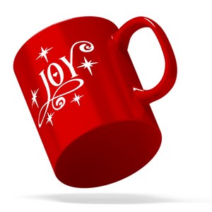 Joy Personalized 11oz Red Christmas Coffee Mug