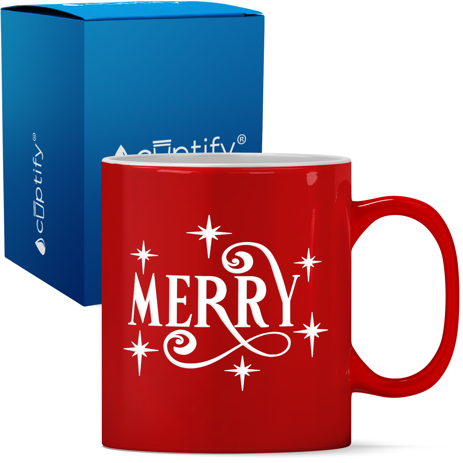 Merry Personalized 11oz Red Christmas Coffee Mug