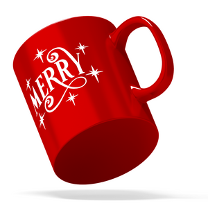 Merry Personalized 11oz Red Christmas Coffee Mug