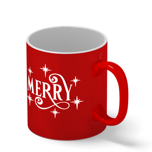 Merry Personalized 11oz Red Christmas Coffee Mug