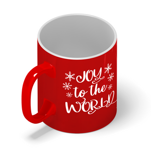 Joy to the World Personalized 11oz Red Christmas Coffee Mug