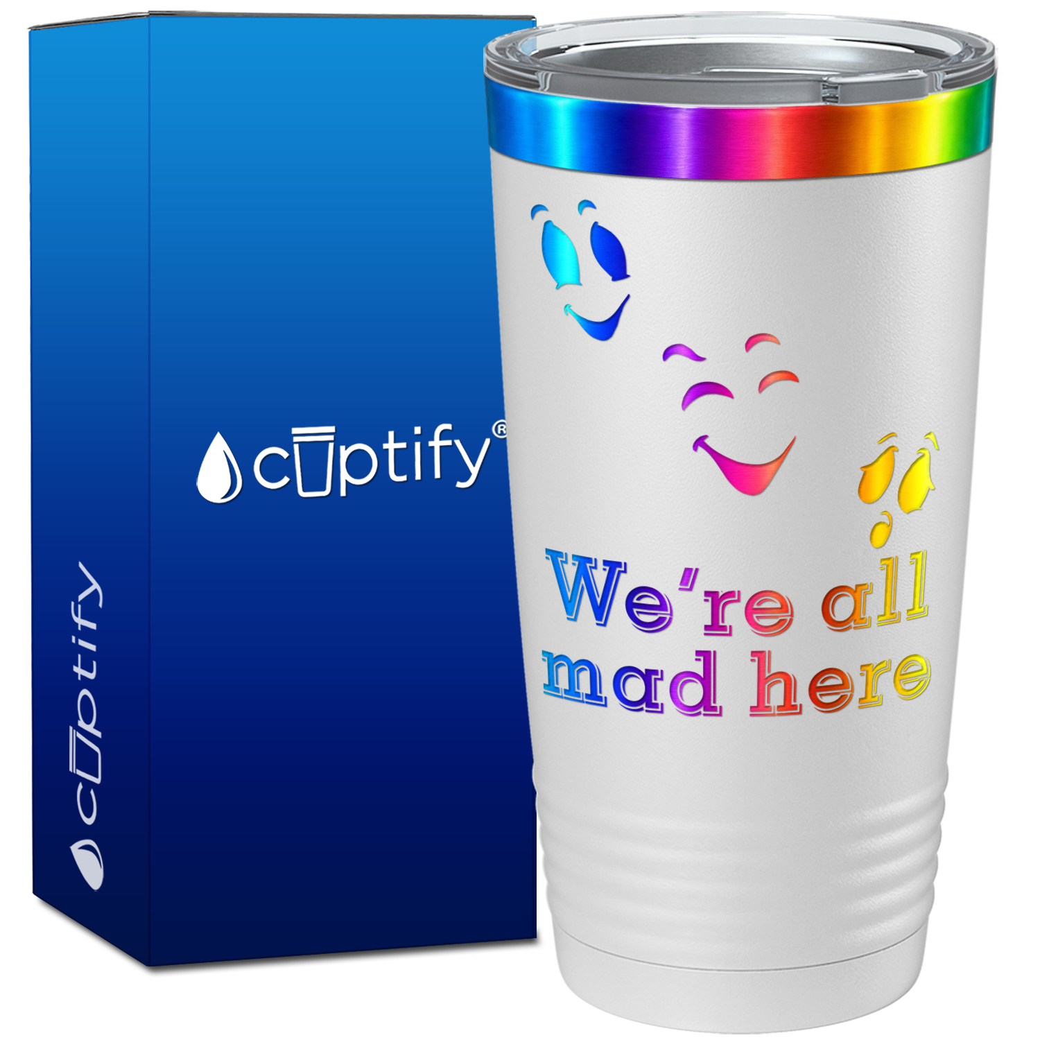 We're All Mad Here on Halloween 20oz Tumbler