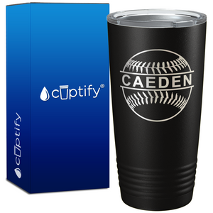 Personalized Baseball Horizontal Design on 20oz Tumbler