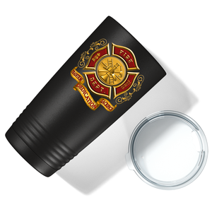 Red Gold Fire Department Badge 20oz Black Firefighter Tumbler