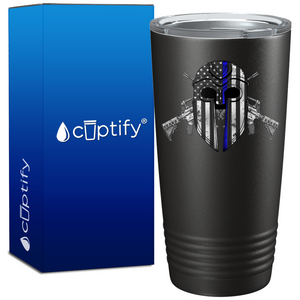 Thin Blue Peacemaker Police 20oz Black Tumbler