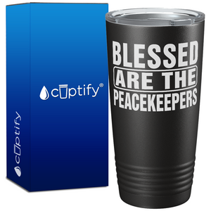 Blessed are the Peacekeepers 20oz Black Police Tumbler