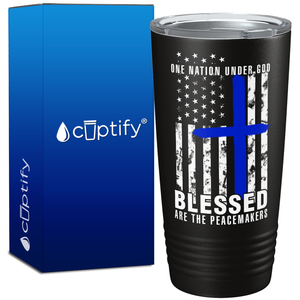 Blessed on the Peacemakers Police 20oz Black Tumbler