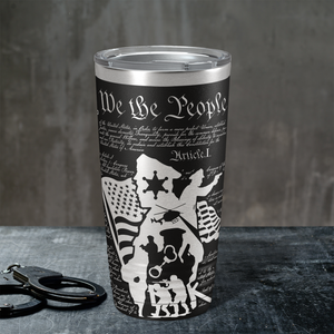 Personalized Badge Number Police Department Officer Engraved Wrap 20oz Black Tumbler