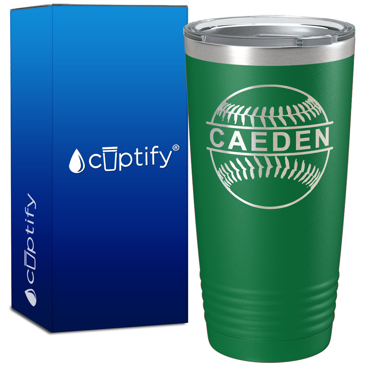 Personalized Baseball Horizontal Design on 20oz Tumbler