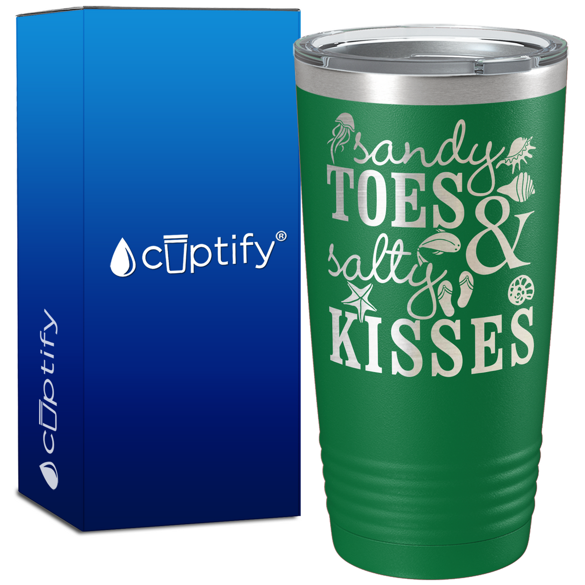 Sandy Toes & Salty Kisses 20oz Beach Tumbler