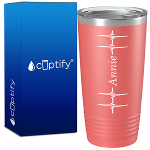 Personalized Heart Beat Pulse 20oz Nurse Tumbler