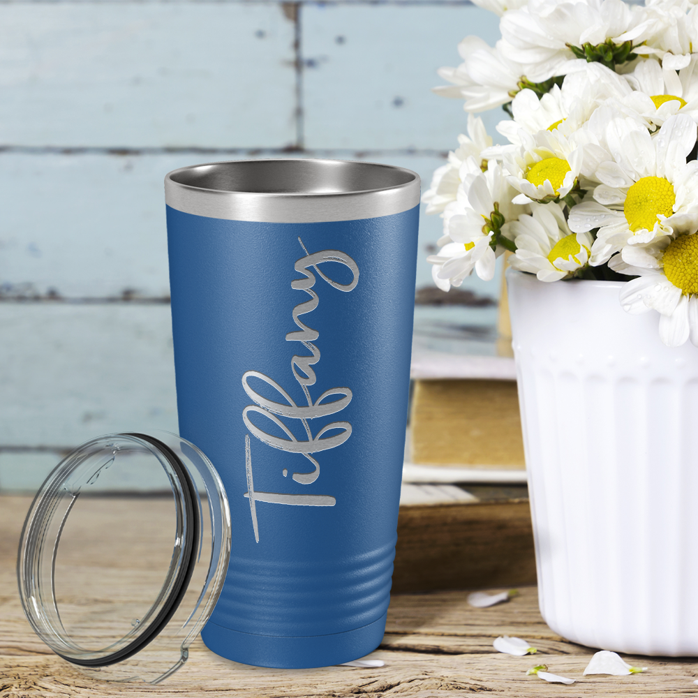 Personalized Blue 20oz Engraved Tumbler
