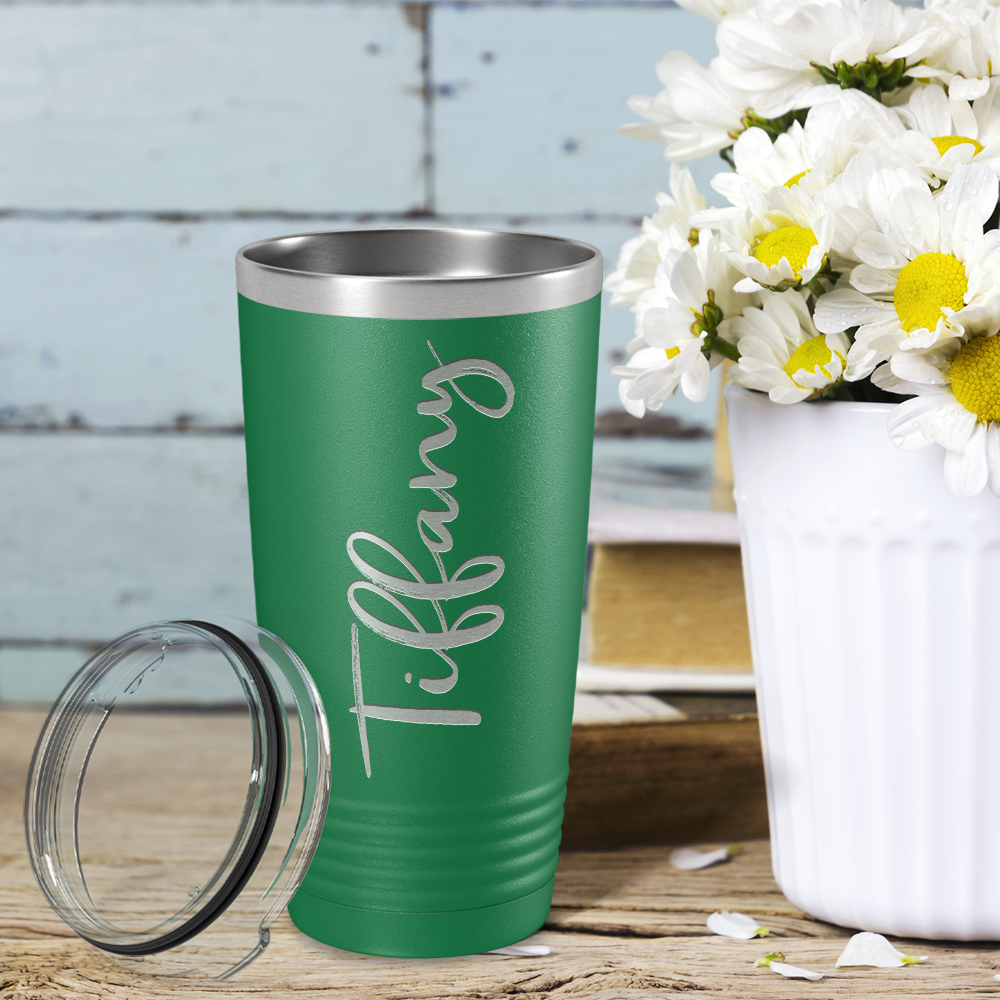 Personalized Green 20oz Engraved Tumbler