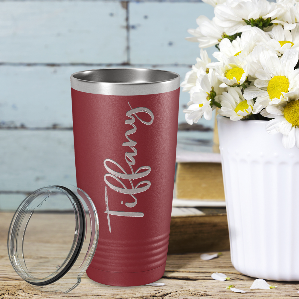 Personalized Maroon 20oz Engraved Tumbler