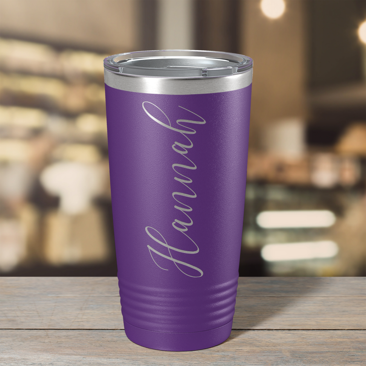 Personalized Purple 20oz Engraved Tumbler