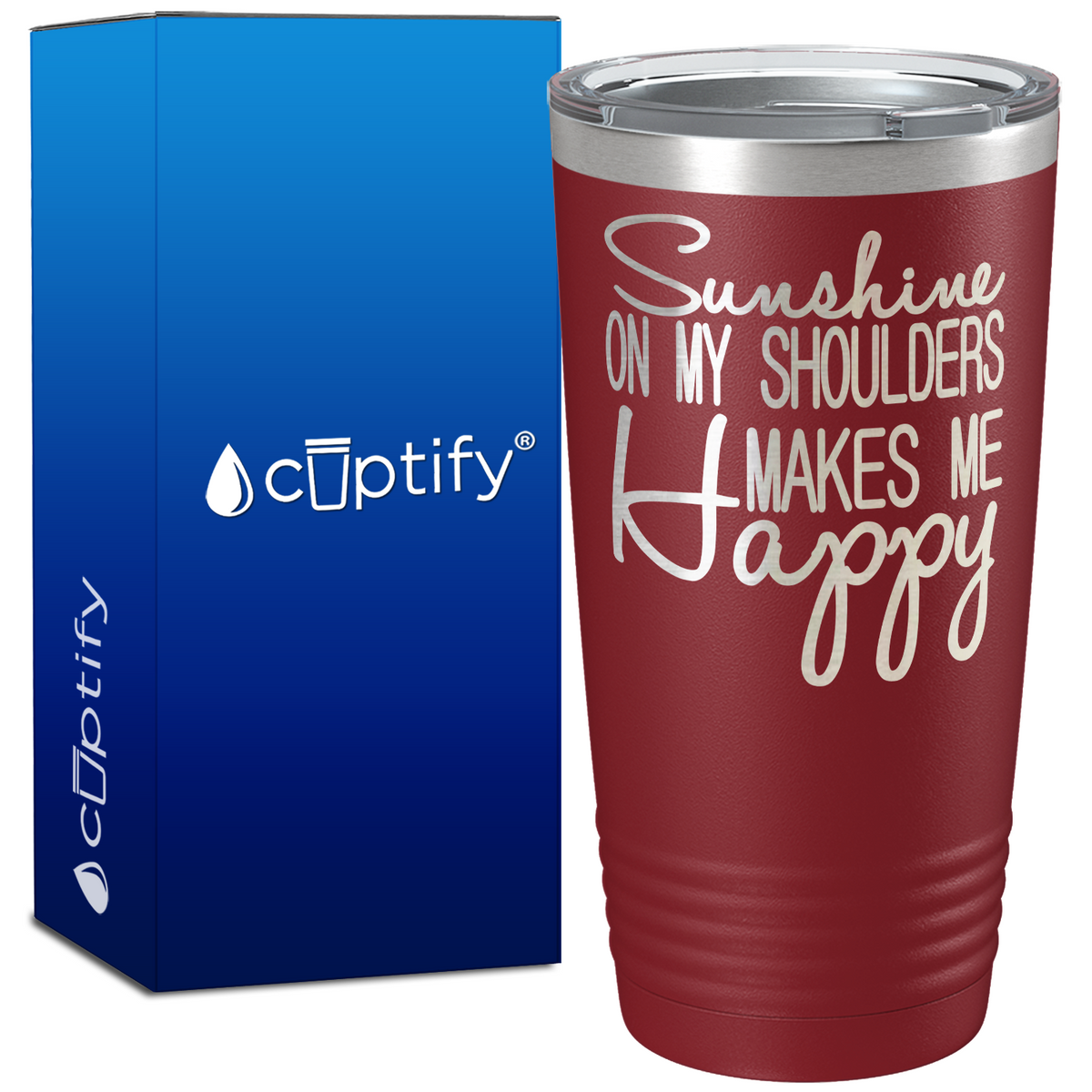 Sunshine On My Shoulders Makes Me Happy 20oz Beach Tumbler