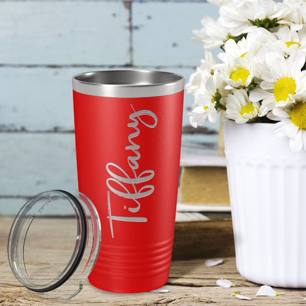 Personalized Red 20oz Engraved Tumbler