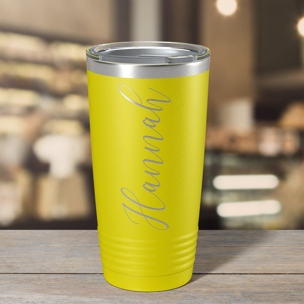 Personalized Yellow 20oz Engraved Tumbler