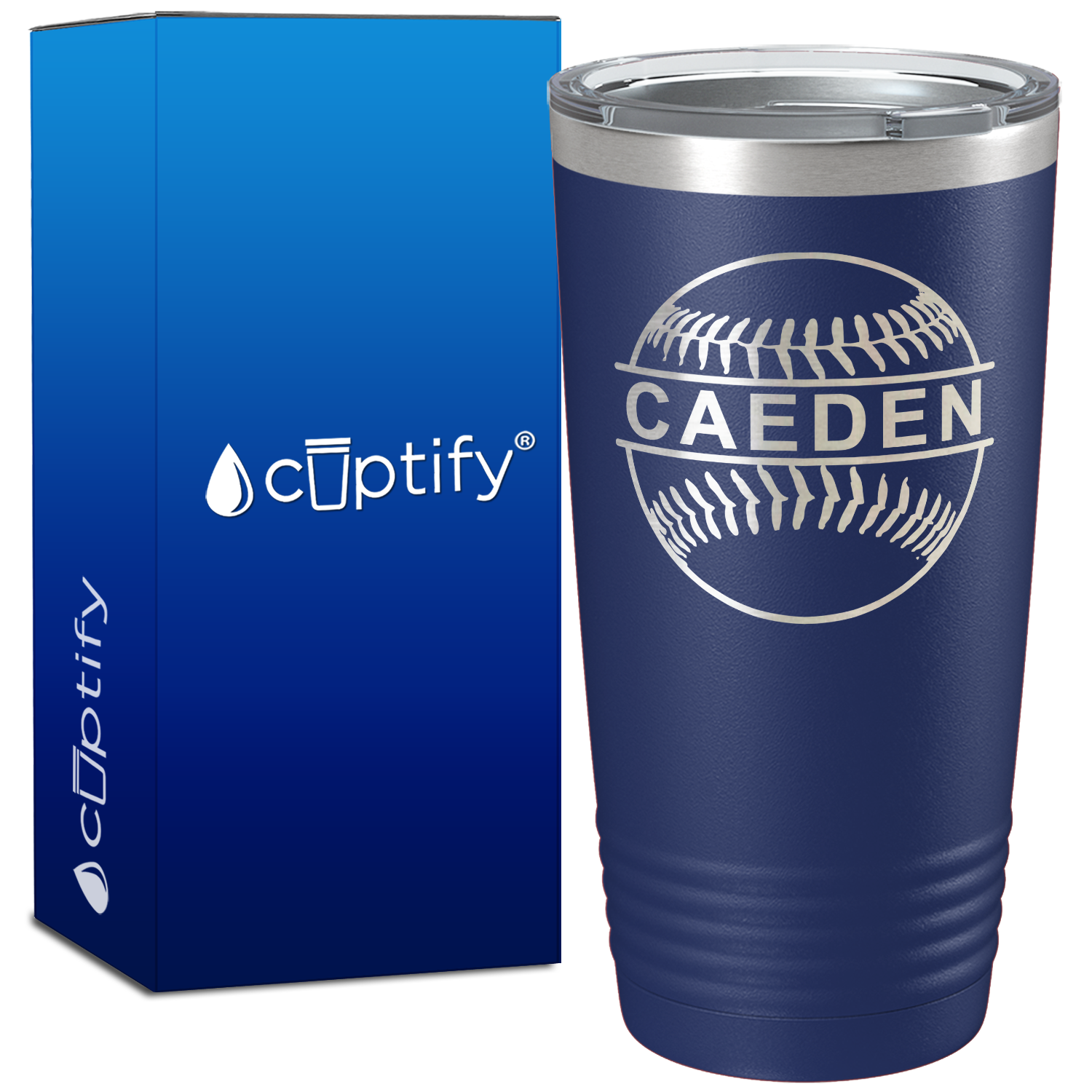 Personalized Baseball Horizontal Design on 20oz Tumbler