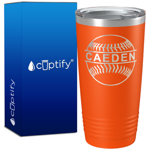 Personalized Baseball Horizontal Design on 20oz Tumbler