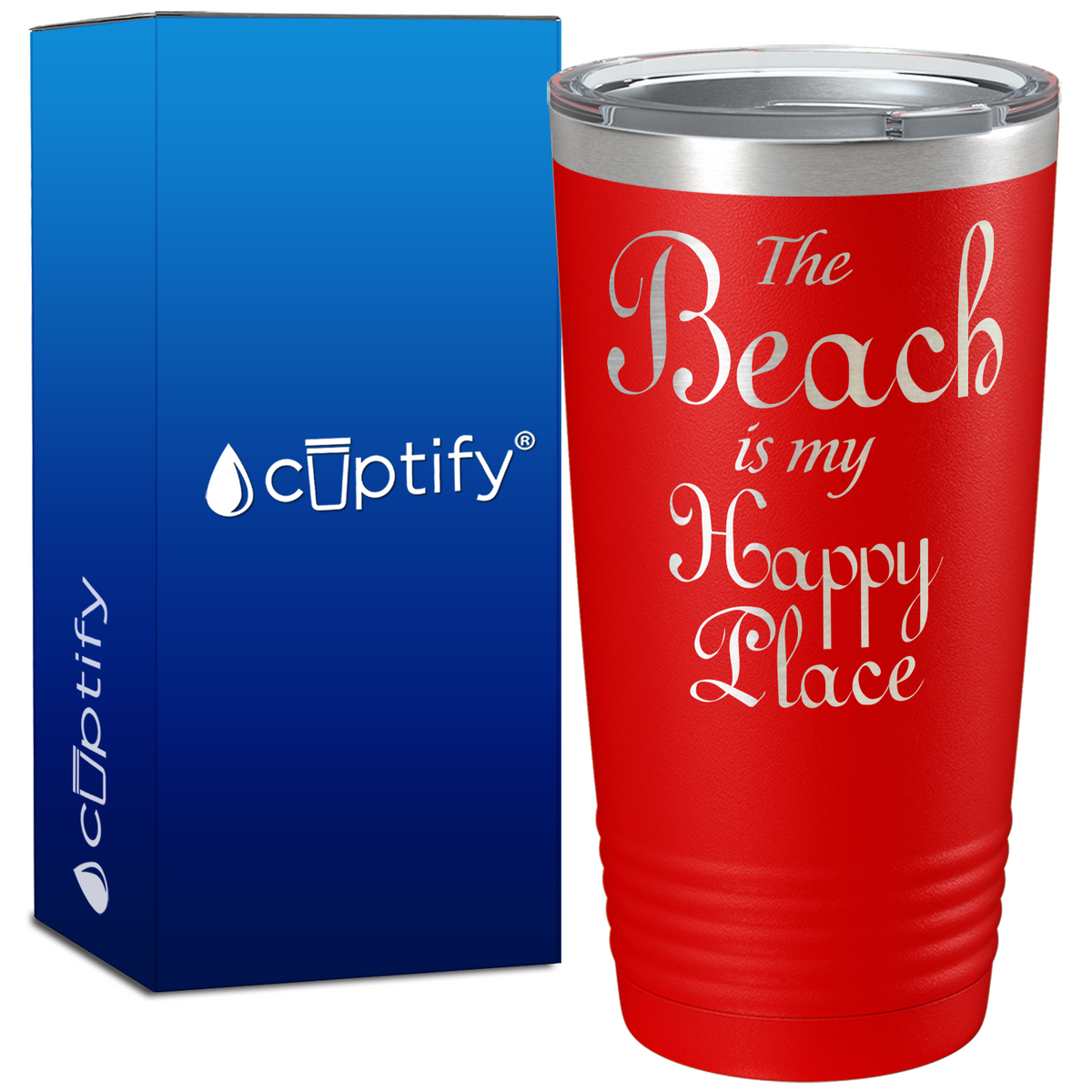 The Beach is my Happy Place 20oz Beach Tumbler