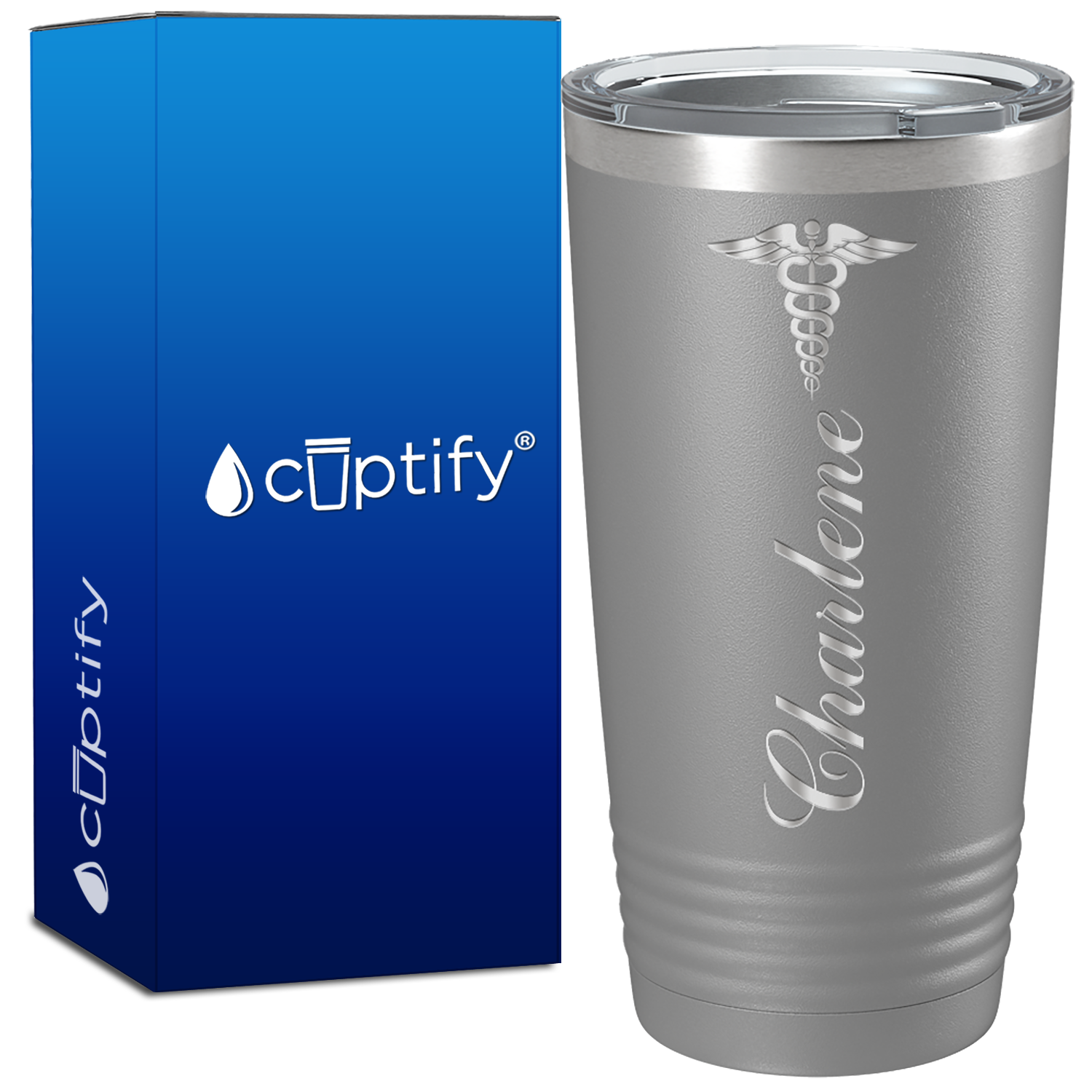Personalized Nurse Laser Engraved 20oz Tumbler - Slate Matte