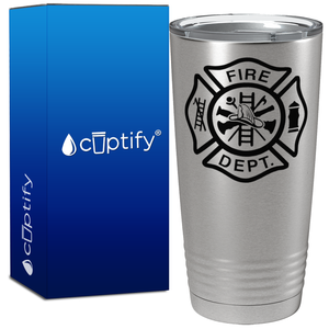 Fire Department Badge on Stainless Tumbler
