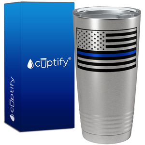 Thin Blue Line Flag Police 20oz Stainless Tumbler