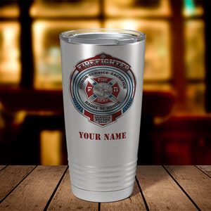 Personalized Firefighter Badge of Honor 20oz Stainless Firefighter Tumbler
