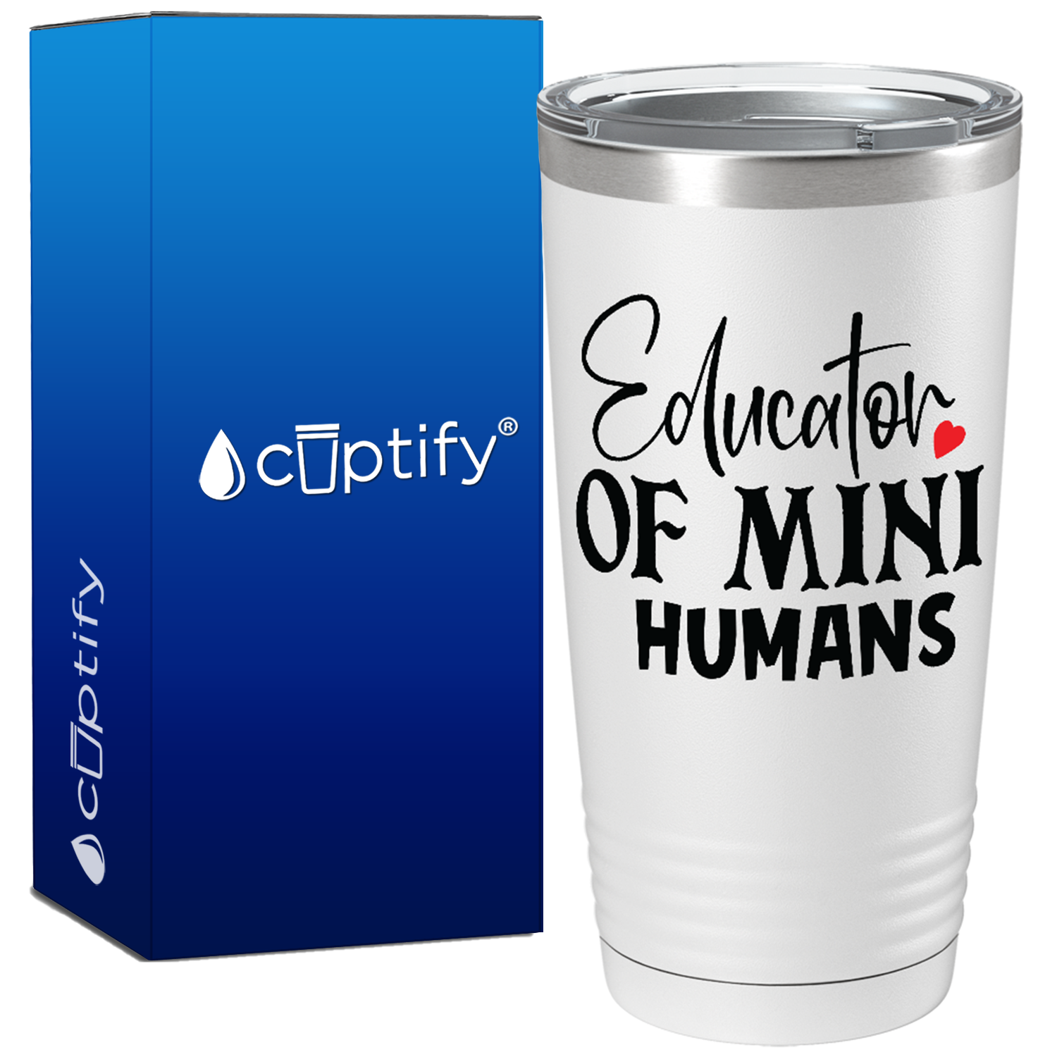 Educator of Mini Humans on White 20oz Tumbler
