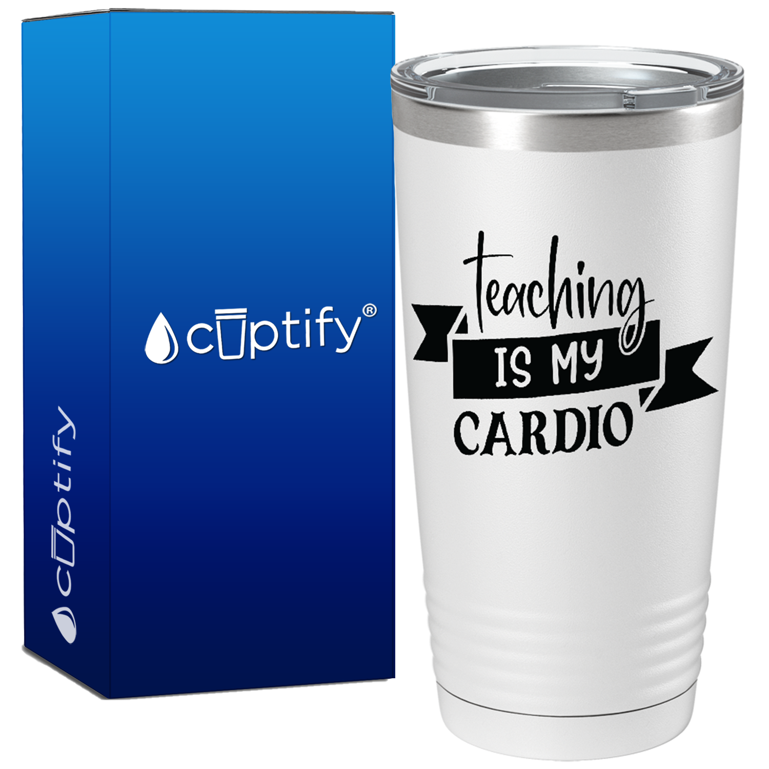 Teaching is my Cardio on White 20oz Tumbler