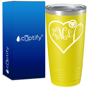 Personalized Heart Shaped Stethoscope Monogram 20oz Nurse Tumbler