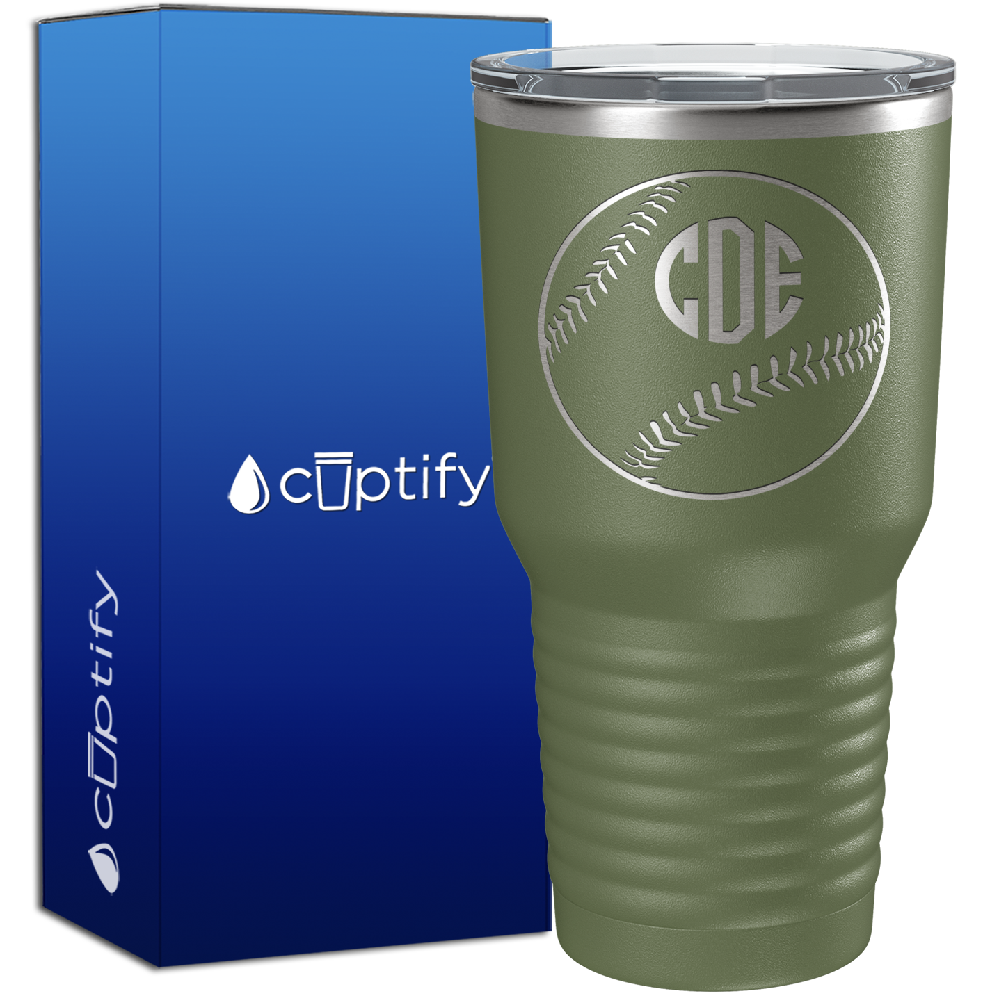 Baseball Monogram 30oz Baseball Tumbler