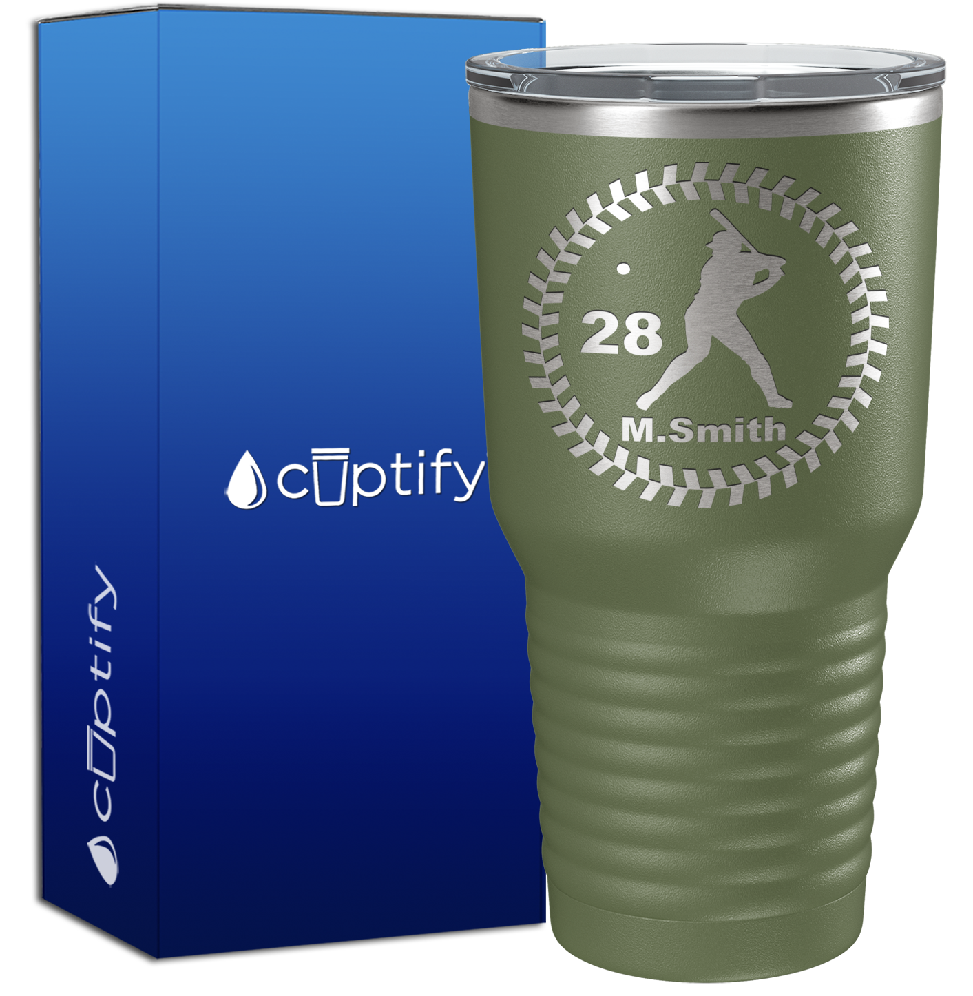 Personalized Baseball Player 30oz Baseball Tumbler