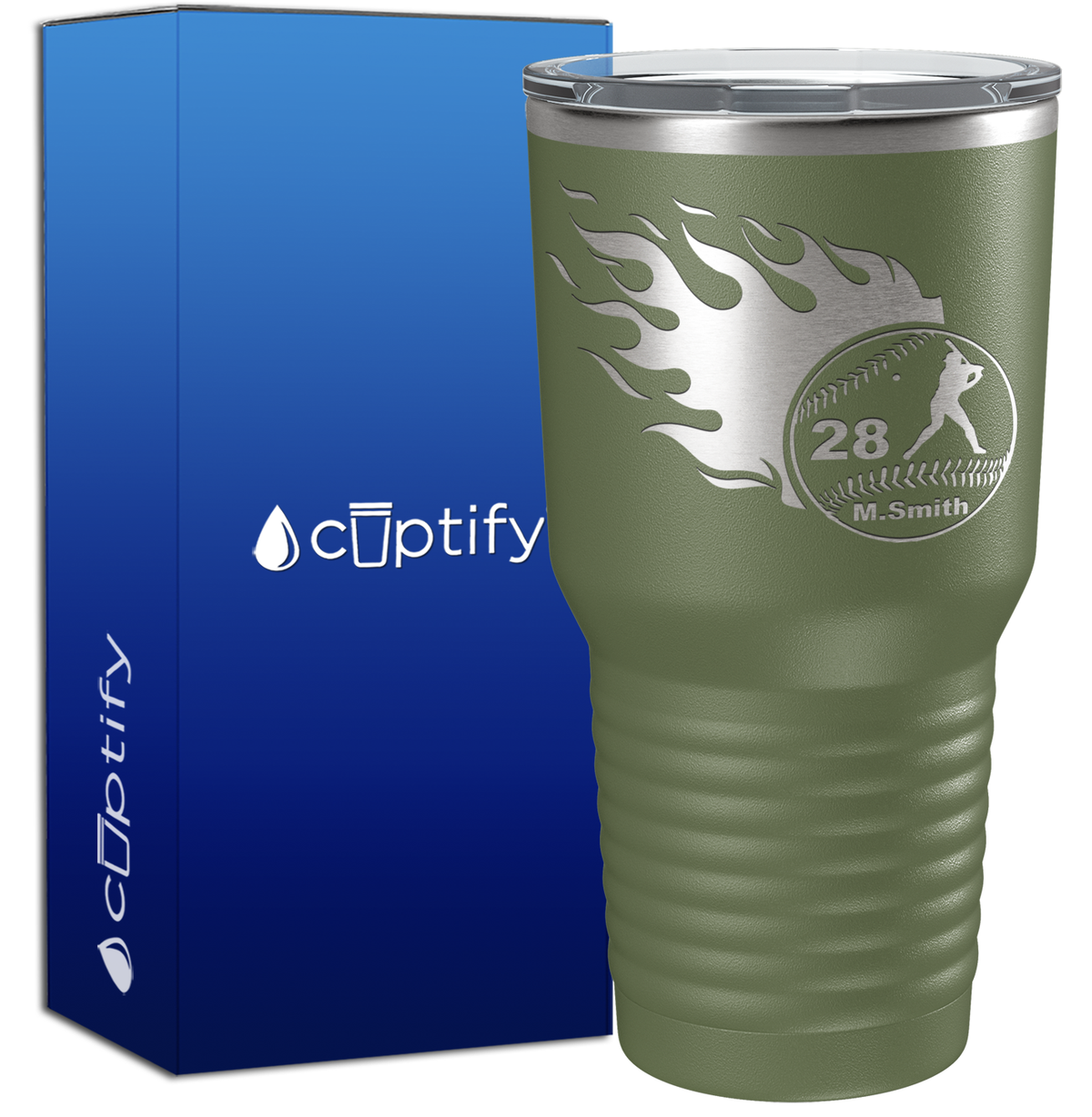 Personalized Baseball with Player  30oz Baseball Tumbler