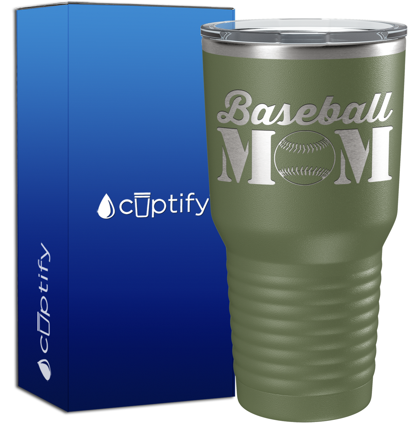 Baseball Mom with Ball 30oz Baseball Tumbler