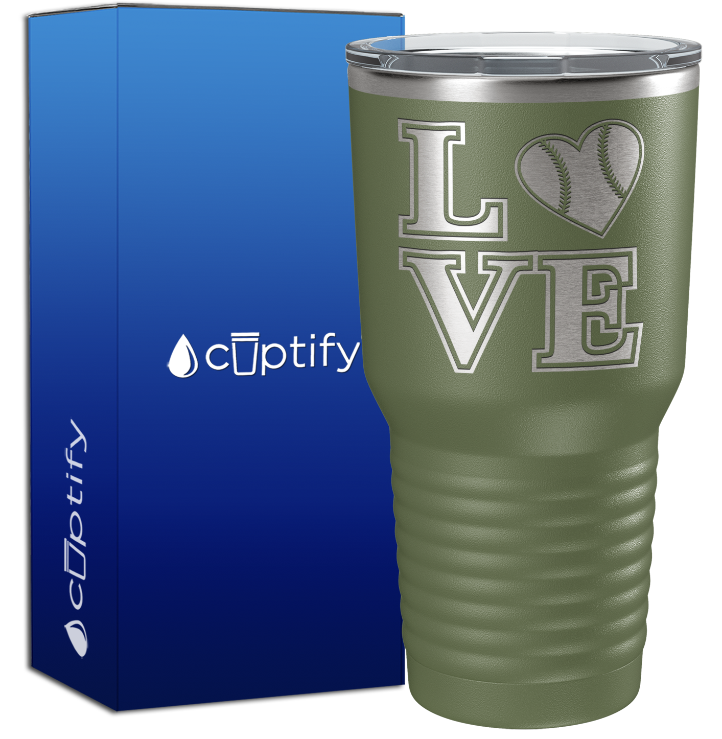 BaseBall Heart Love 30oz Baseball Tumbler