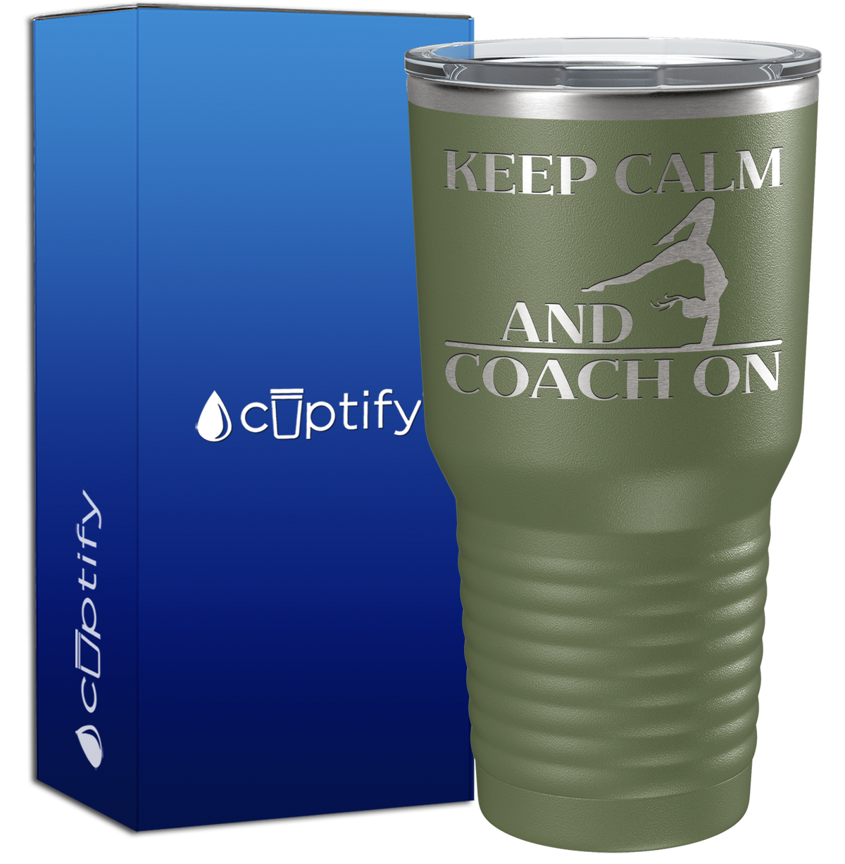 Gymnastics Keep Calm and Coach On 30oz Coach Tumbler
