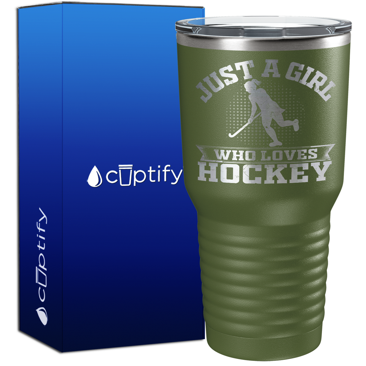 Just a Girl Who Loves Hockey Player Silhouette 30oz Hockey Tumbler