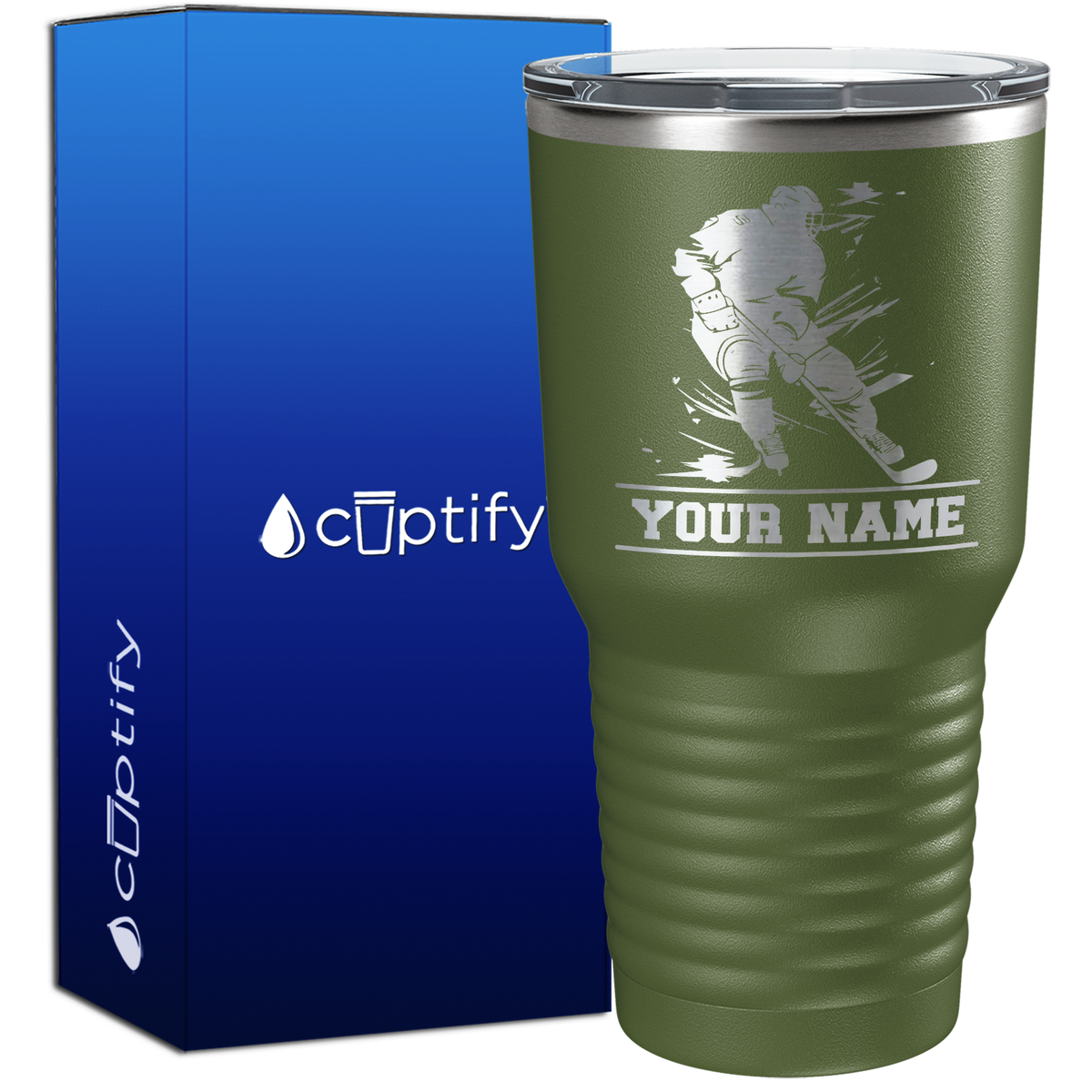 Personalized Skating Hockey Player 30oz Hockey Tumbler