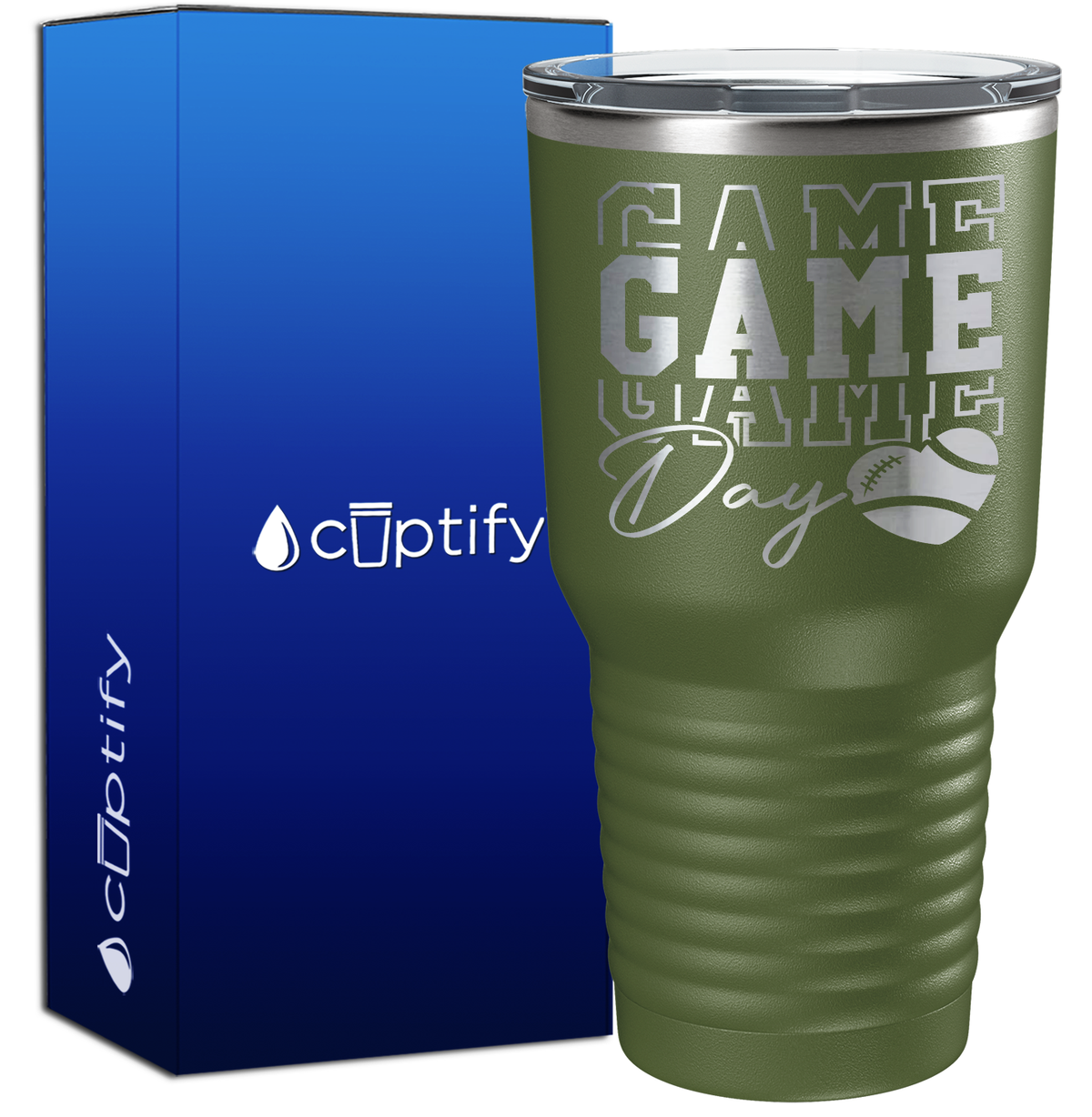 Game Game Game Day Football 30oz Football Tumbler